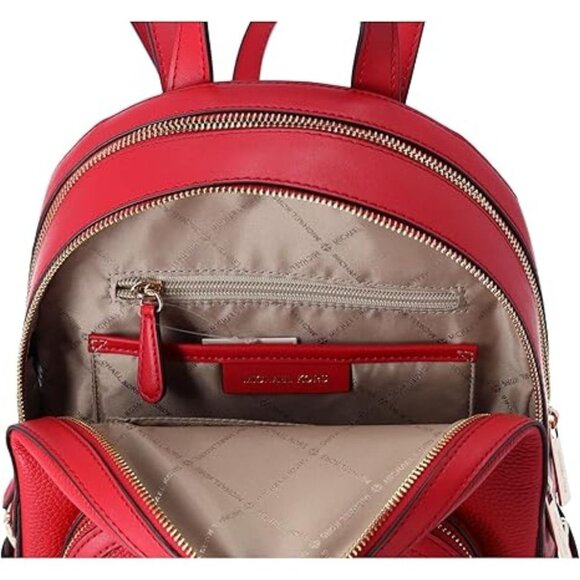 NEW Michael Kors Jaycee Large Red Leather Backpack Bookbag School Womens NWT - Picture 6 of 7